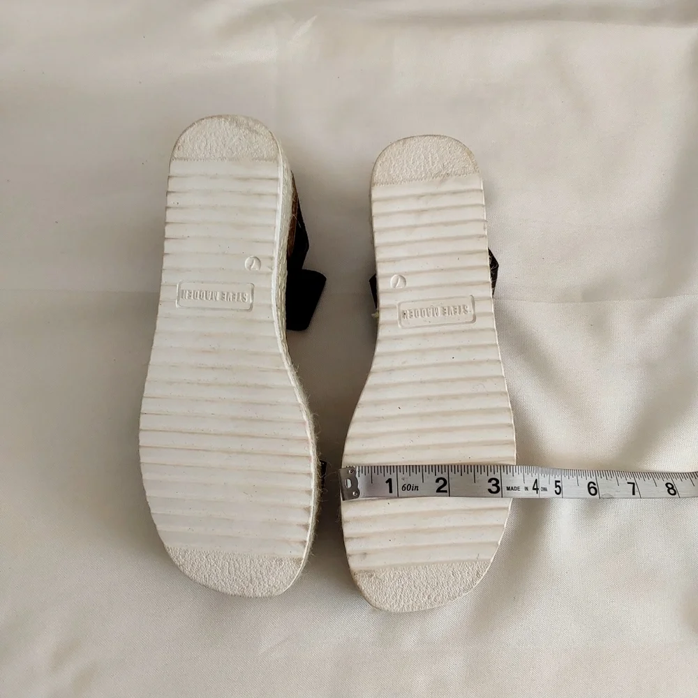 Steve Madden Black Espadrille Platform Sandals - Picture 12 of 12